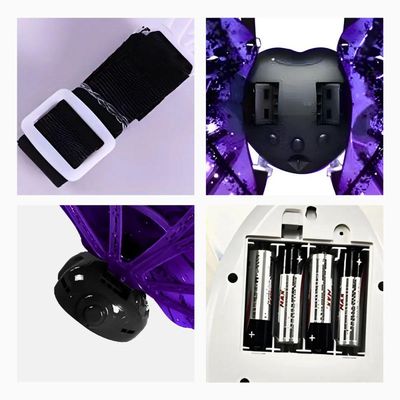 Asas Fantasia Vampiro Roxo Festas Música Led Brilhante