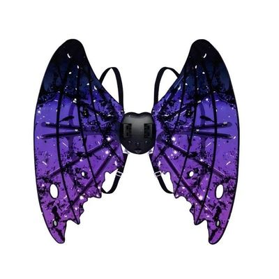 Asas Fantasia Vampiro Roxo Festas Música Led Brilhante