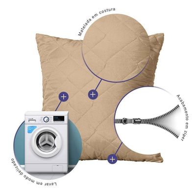 Capa De Almofada Mr 45cm X 45cm 1 Peça Matelada 100% Poliéster - Cáqui