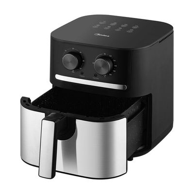 Fritadeira Air Fryer Midea Cyclone Preto e Inox 5,5L 110V FM55S1