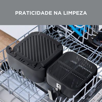 Fritadeira Air Fryer Midea Wide Max Cyclone Preto 8,5L 110V FWM85P1