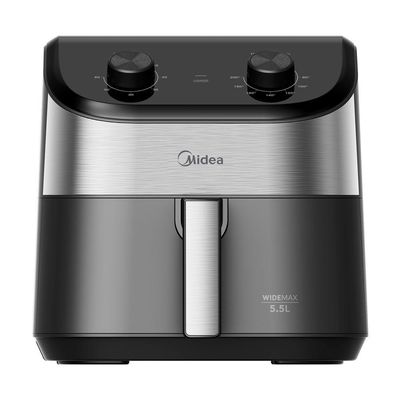 Fritadeira Air Fryer Midea Widemax Preto E Inox 5,5L 110V FWM55P1