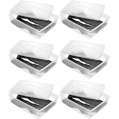 6 Caixas Organizadoras para Botas Cano Longo Empilháveis Tampas Ventiláveis Closets Brechós