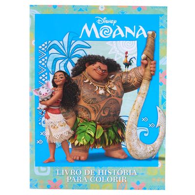 Livro Infantil Dcl Super Color Pack Moana para Ler e Colorir