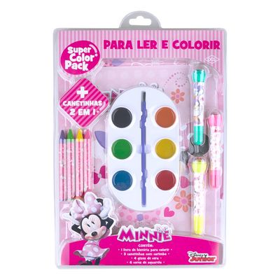 Livro Infantil Dcl Super Color Pack Minnie para Ler e Colorir