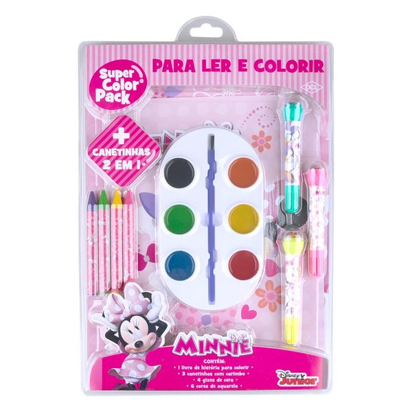 Livro Infantil Dcl Super Color Pack Minnie para Ler e Colorir