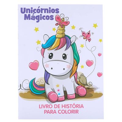 Livro Infantil Dcl Super Color para Ler e Colorir Pack Unicórnio
