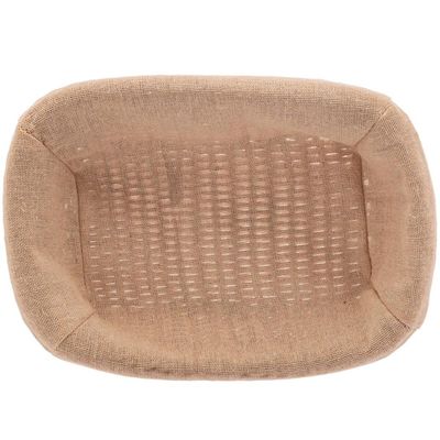 Cesta Porta Pão Lyor 24,5x17cm Retangular Rattan Plástico Forro Tecido Cesto