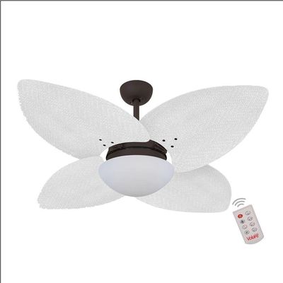Ventilador De Teto Marrom 4 Pés Palmae Branco 127V 110V