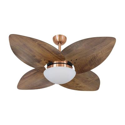 Ventilador De Teto Kovalski Cobre 4 Pás Rádica Imbuia 127V 110V