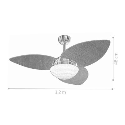 Ventilador De Teto Dourado 3 Pás Branco 127v C/ Controle 110V