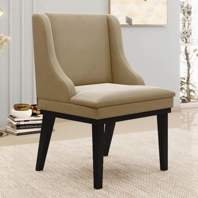Kit 8 Cadeiras Estofadas Para Sala De Jantar Base Fixa De Madeira Preto Lia Suede Marrom Rt - Ibiza