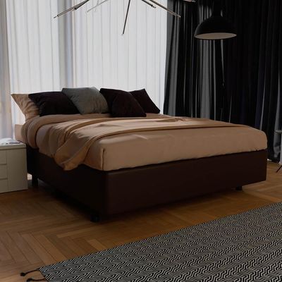 Base Box Para Cama Casal 138x188cm Liz S05 Sintético Marrom - Mpozenato