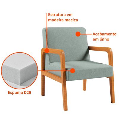 Poltrona Ottawa Linho Cinza