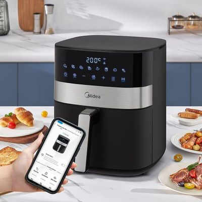 Fritadeira Air Fryer Midea Smart Chef Plus Preta 6L 220V MAD600010APKW2