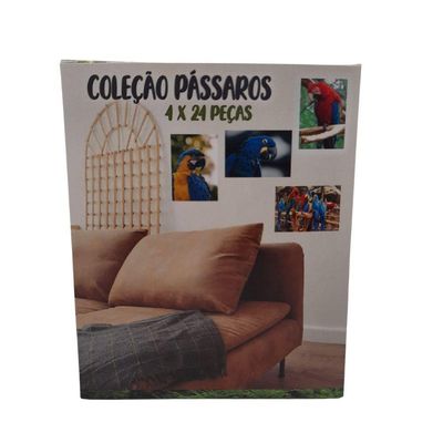 Kit 4 Quebra-cabeças Aves Divertido Educativo 24 Peças