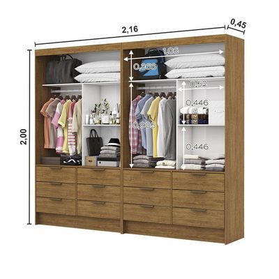 Closet Casal Sevilha 4 Portas Plus 12 Gavetas Carioca Móveis