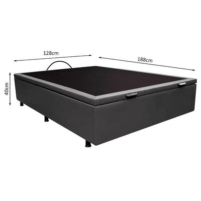 Base Box Baú Para Cama Viúva 128x188cm Liz S05 Sintético Cinza - Mpozenato