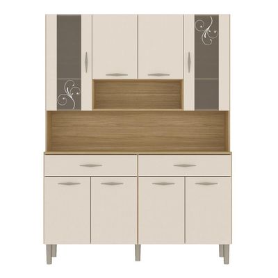Armário De Cozinha Compacta Mdf 8 Portas Golden Plus Freijó-soft