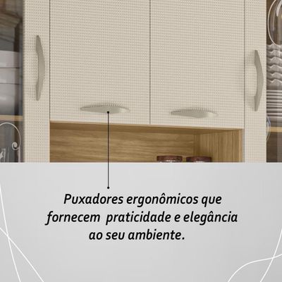 Armário De Cozinha Compacta Mdf 8 Portas Golden Plus Freijó-soft