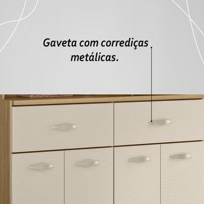 Armário De Cozinha Compacta Mdf 8 Portas Golden Plus Freijó-soft