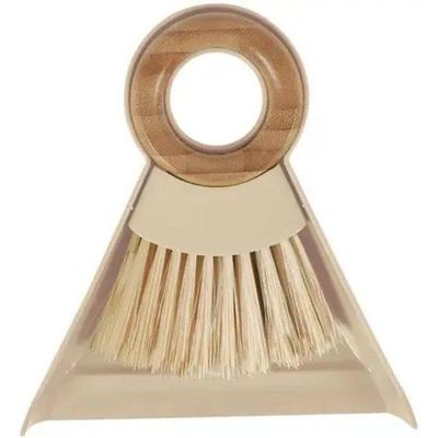 Cj Pá E Escova Para Limpeza Com Alca De Bambu 17,5cm X 17cm
