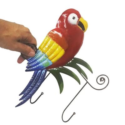 Gancho Metal Duplo Enfeite Arara Vermelha Kit 4 Uni Decoraçao Parede Sala Quarto Casa