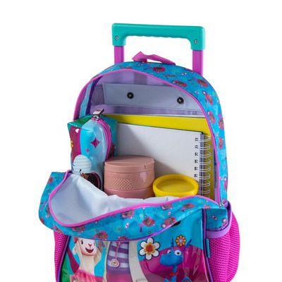 Mochila Escolar Feminina de Rodinhas Dra Brinquedos U / Verde claro
