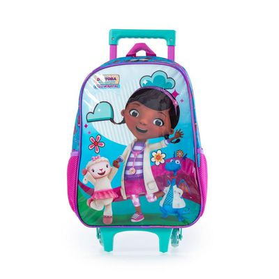 Mochila Escolar Feminina de Rodinhas Dra Brinquedos U / Verde claro