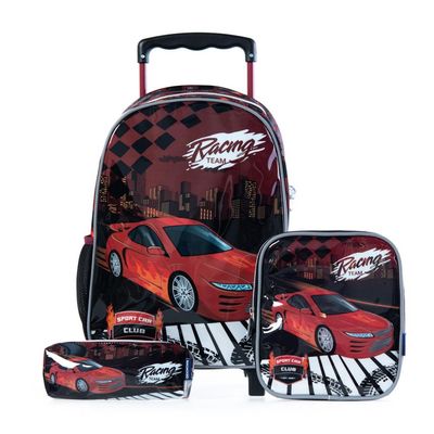 Lancheira Escolar Masculina Racing Car U / Preto