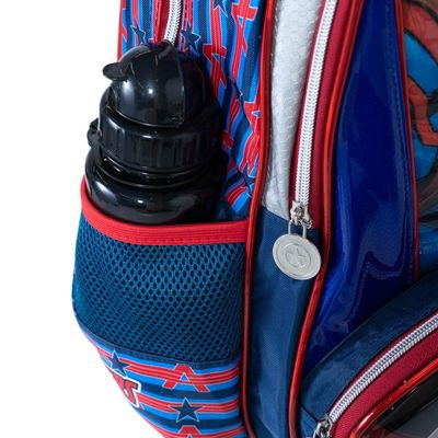 Mochila Escolar Masculina de Rodinhas Capitão América Premium Azul U / Azul