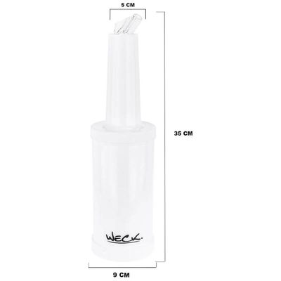 Kit 4 Garrafa Plásticas Store'n Pour 1L Branca Armazenar e Servir Bebidas Destiladas