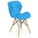 Kit 10 Cadeiras De Jantar Charles Eames Slim Wood Estofada - Azul