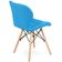Kit 10 Cadeiras De Jantar Charles Eames Slim Wood Estofada - Azul