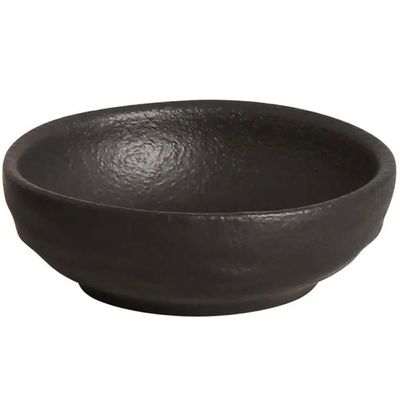 Kit 6 Ramequins 9x3cm Cerâmica 70ml Orgânico Preto Matte Molheira Porto Brasil Petiscos