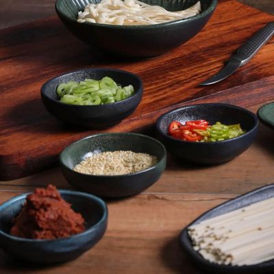 Kit 15 Ramequins 70ml Cerâmica Orgânico Preto Porta Shoyu Buffet Porto Brasil