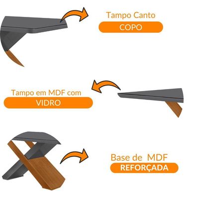 Mesa Sala De Jantar Carol 180cm Em Mdf E Vidro