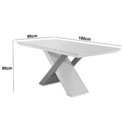 Mesa Sala De Jantar Carol 180cm Em Mdf E Vidro