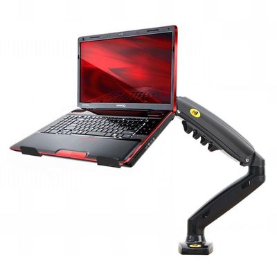 Kit Suporte Articulado De Mesa Pistão A Gás F80 Nb + Bandeja Apoio Notebook Nbh-1