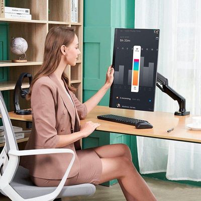 Suporte Para Monitor Articulado 15 A 34 De Mesa Com Pistão A Gás F80 Nb