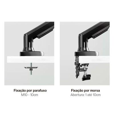 Kit Suporte Articulado Monitor E Notebook Pistão F160 Nb + Bandeja Apoio Nbh-2