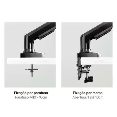 Suporte 2 Monitores 17 A 34 Articulado Pistão A Gás F160 Nb