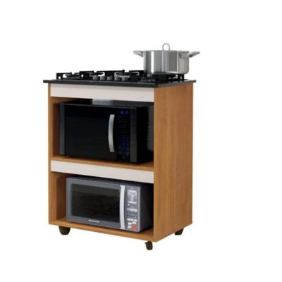 Balcão Para Cooktop E Forno Turim Kaiki Móveis - Nature/off