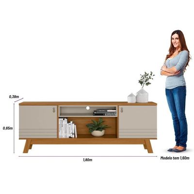 Rack Para Sala Até 75 Pol. 180cm Color L06 Nature-off White - Mpozenato