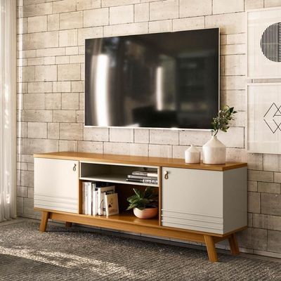 Rack Para Sala Até 75 Pol. 180cm Color L06 Nature-off White - Mpozenato