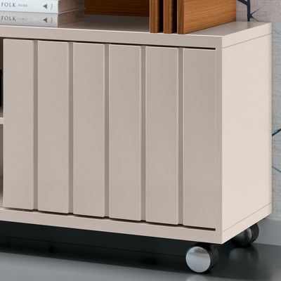 Rack Para Sala Bancada De 70 Pol. 180cm Briz H01 Off White-cinamomo - Mpozenato