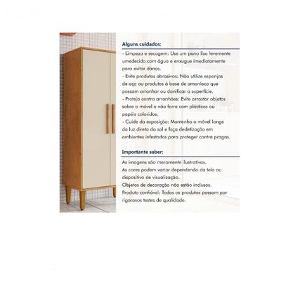 Armário Multiuso 2 Portas 3 Prateleira Paraná Kaiki Móveis - Nature/off
