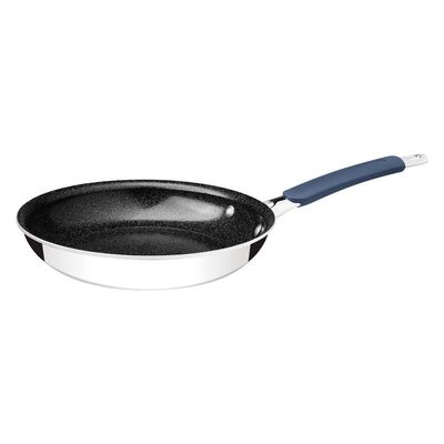 Frigideira Tramontina Romagna Em Alumínio Com Revestimento Interno Cerâmico E Externo Em Inox Polido Black Stone 30 Cm