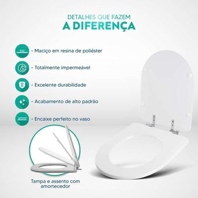 Tampa De Vaso Sanitário Com Amortecedor Carrara Verde Degrade Para Bacia Deca