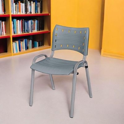 Cadeira Iso Base Cinza, Igreja, Escola, Escritório -cinza Kit 1 Peça